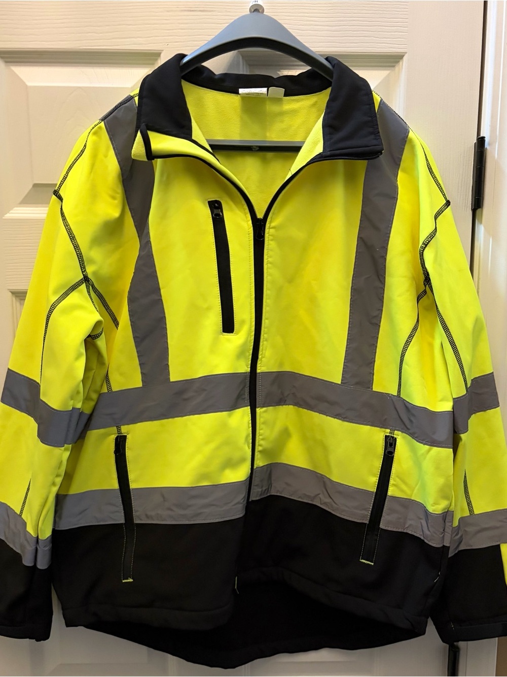 High-Visibility Yellow & Black Men's Performance Safety Jacket